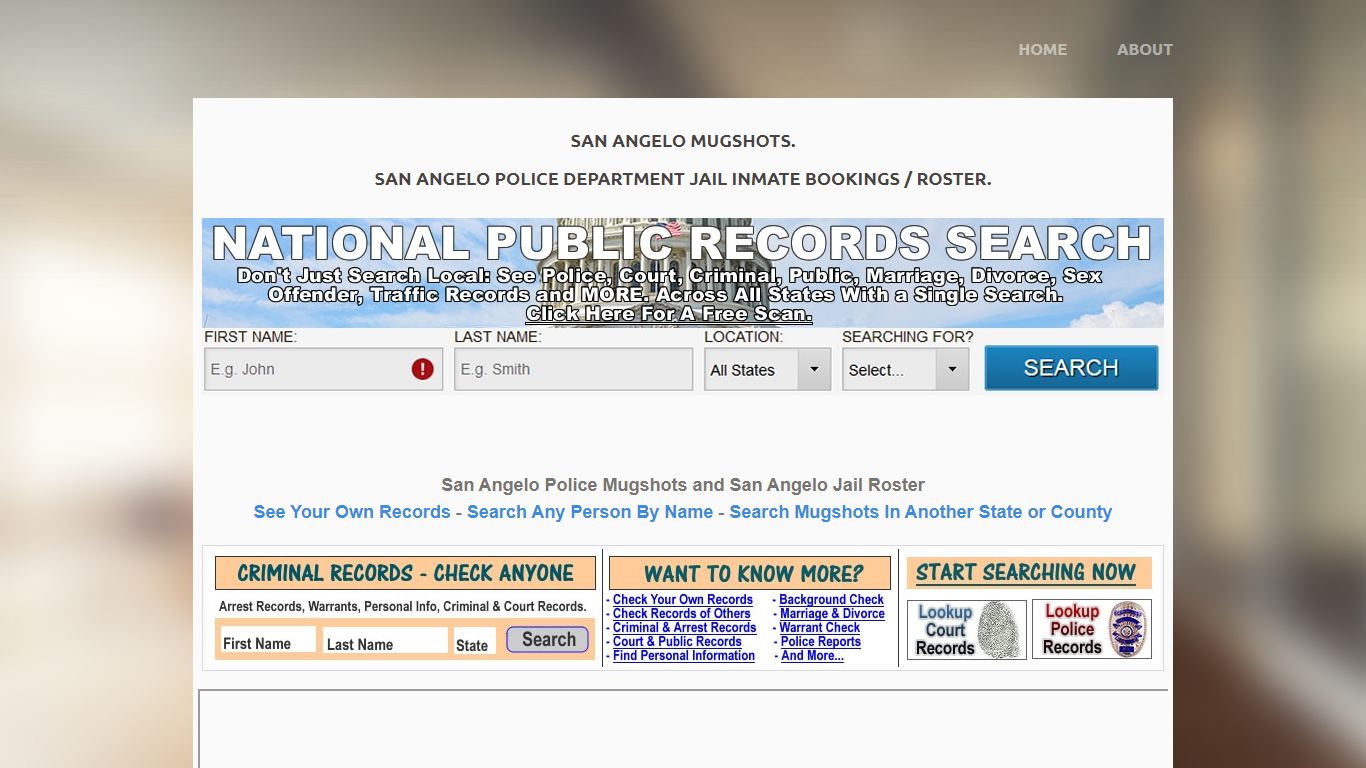 San Angelo Mugshots: TX Inmate Booking Roster and Police Jail Arrests.
